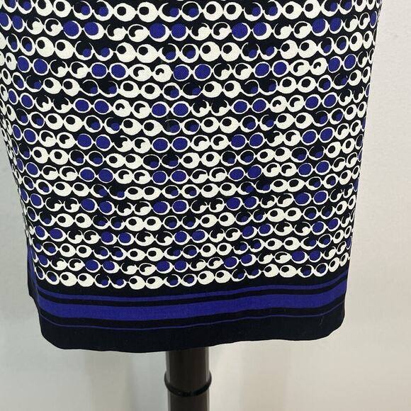 Ann Taylor Skirt size 10 Petite Black Purple Circles Dots Straight Knee Casual - Picture 5 of 10